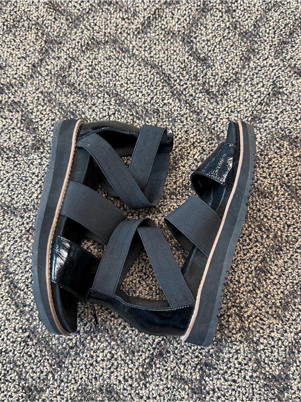Eileen Fisher Klay Strappy Platform Black Sandals